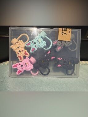 French bulldog straw protectors-New- never opened 6 piece